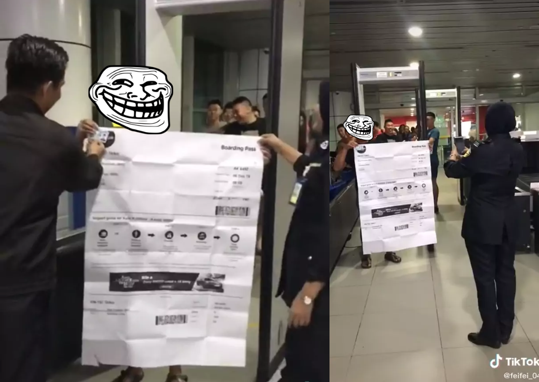 Immigration Officers & Travellers Amused After Man Shows Up With Huge Boarding Pass