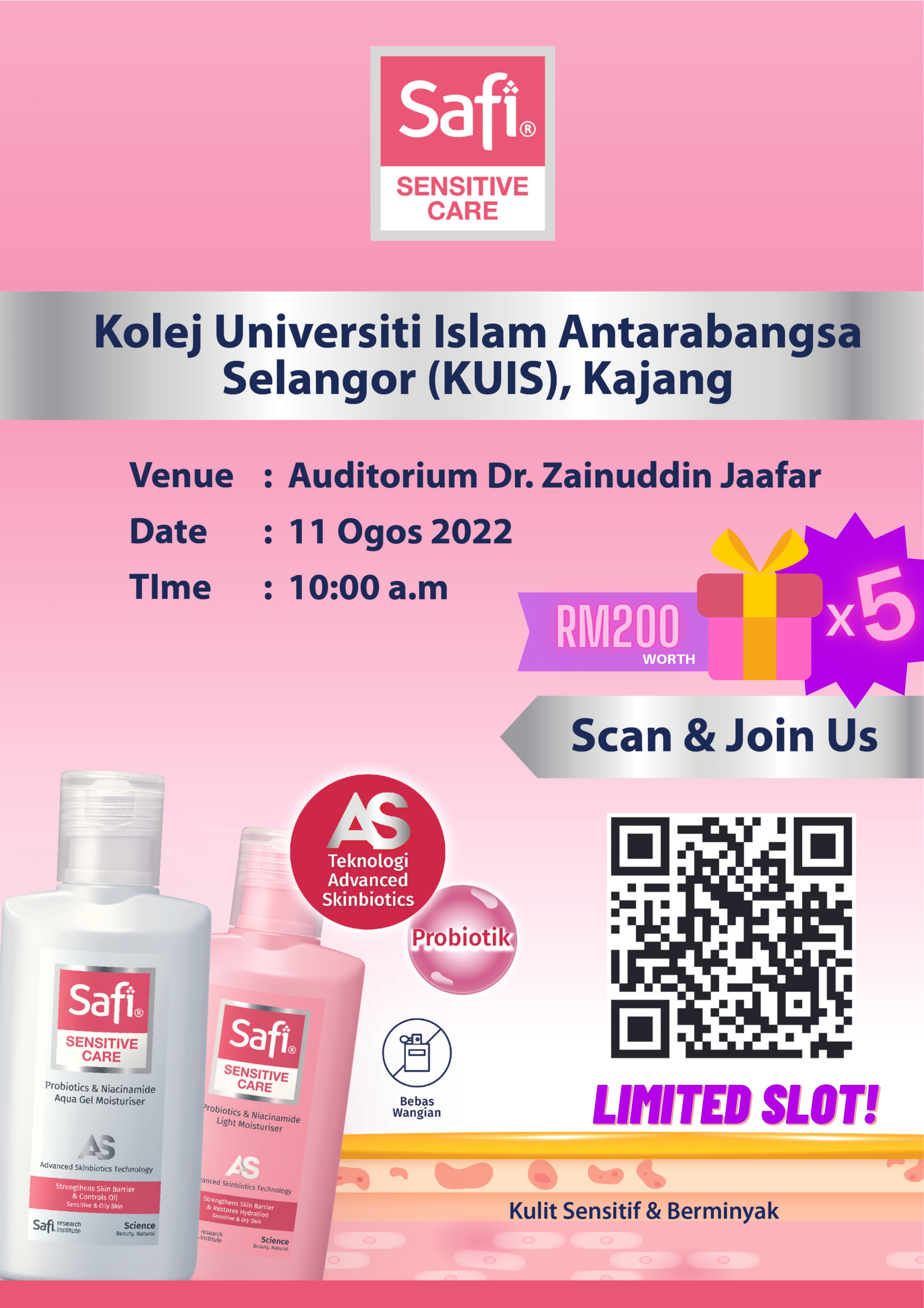 Come join the Safi Sensitive Care Talk and stand a chance to win RM200 Worth of Safi Products!