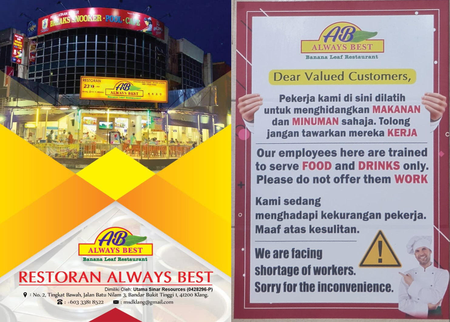 Mamak Owner Frustrated Over 'Customers' Offering Work To His Employees